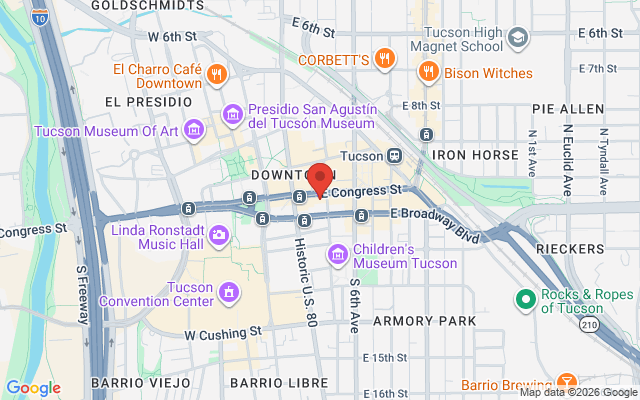 Map of Tucson Congress St