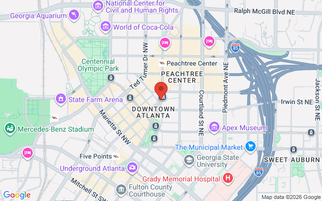 Map of Atlanta Peachtree