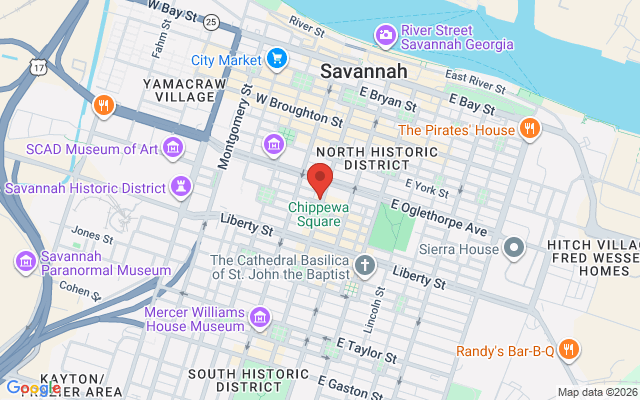 Map of Savannah Historic