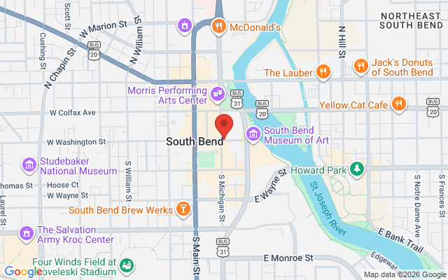 Map of South Bend Center