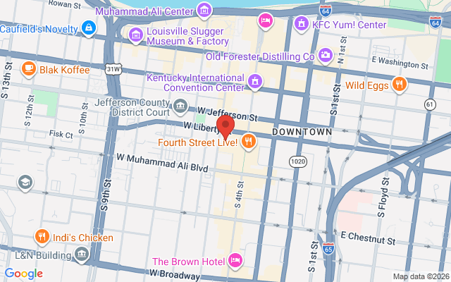 Map of Louisville 4th St