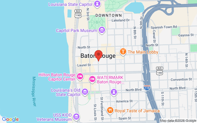 Map of Baton Rouge Hub