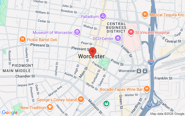 Map of Worcester Center