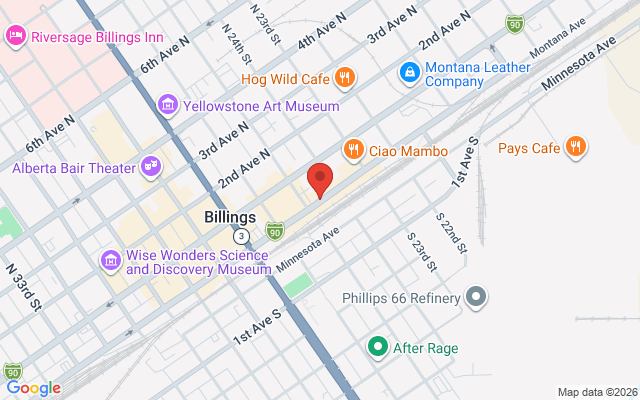 Map of Billings Business Hub