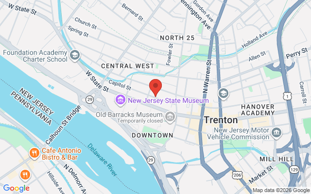 Map of Trenton State House