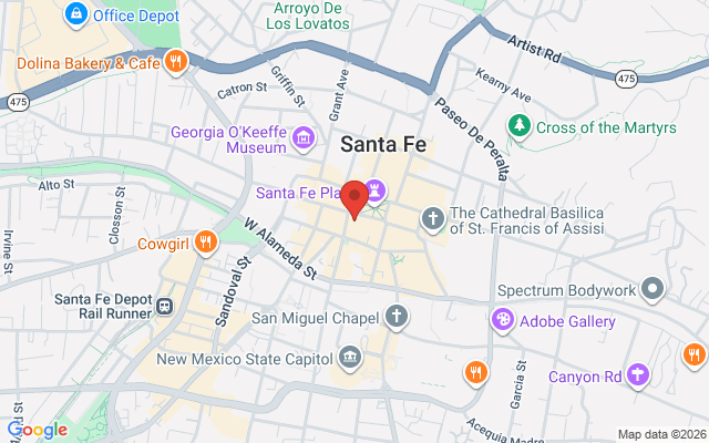 Map of Santa Fe Plaza