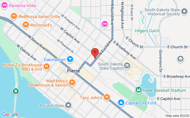 Map of Pierre Capitol