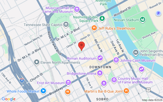 Map of Nashville Broadway