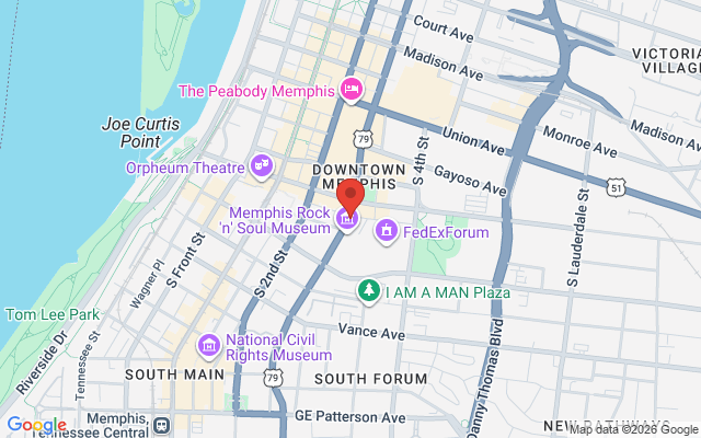 Map of Memphis Beale St Hub