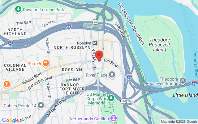 Map of Arlington Rosslyn Hub