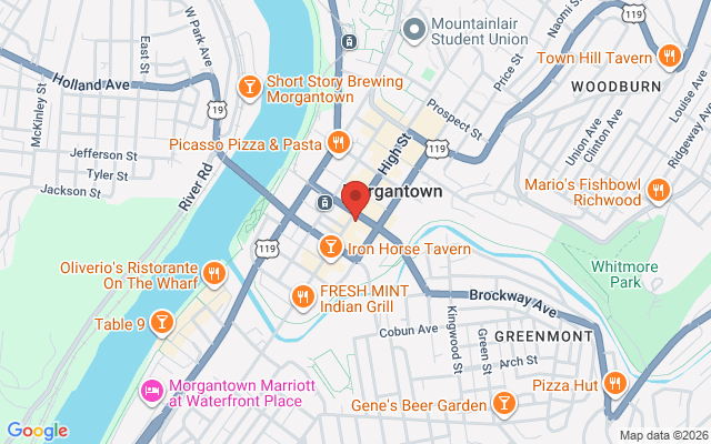 Map of Morgantown Hub