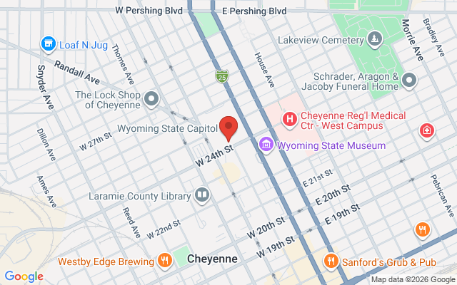 Map of Cheyenne Capitol